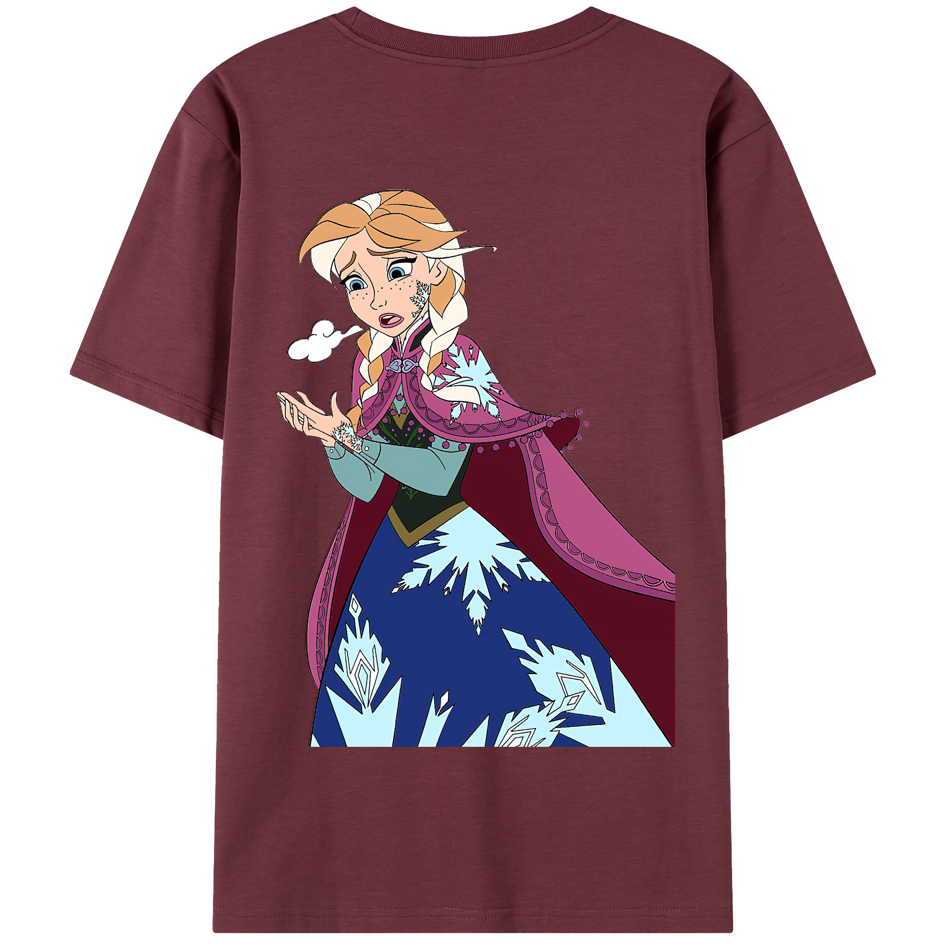 （画像用） アナと雪の女王 アンナ エルサ Frozen Anna Elsa 綿100％半袖Tシャツ（背面プリント）